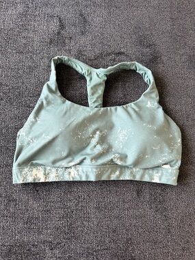 all in motion | Sage Green Racerback Sports Bra with Subtle Speckle | Size M